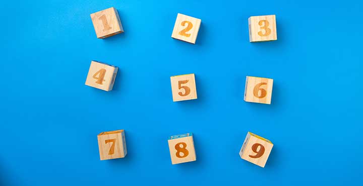 numbers on wooden blocks for cannabis seo. dispensary seo agency.